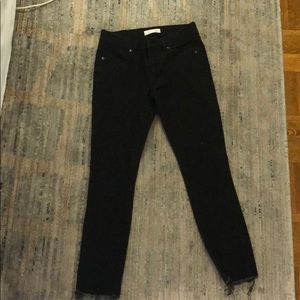 Loft Fringe Hem Black Jeans